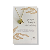 "Prayer Changes Everything" Locket & Cross Necklace