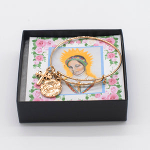 Our Lady of La Salette Gold Bangle Bracelet