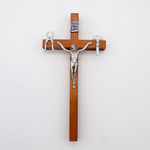 8" Oak Wooden La Salette Wall Crucifix