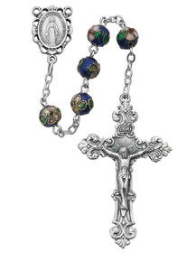 Blue Cloisonné Rosary Boxed