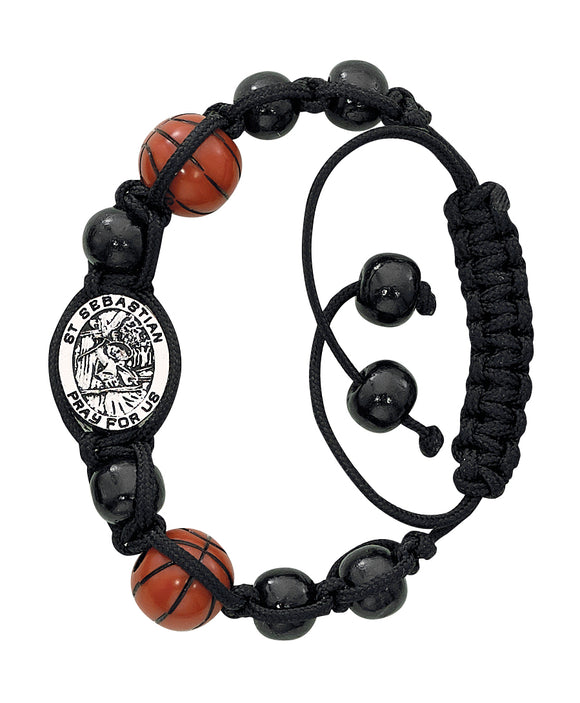 St. Sebastian Adjustable Basketball Bracelet Carded
